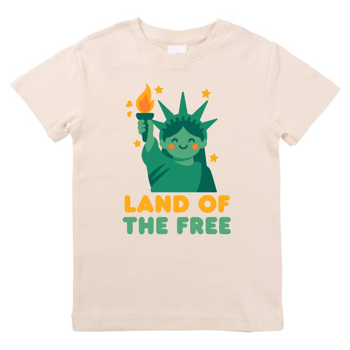 Tierra de los Libres 4 de Julio Estatua de la Libertad Camiseta para Niños Bebé para venta al por mayor de Spunky Stork