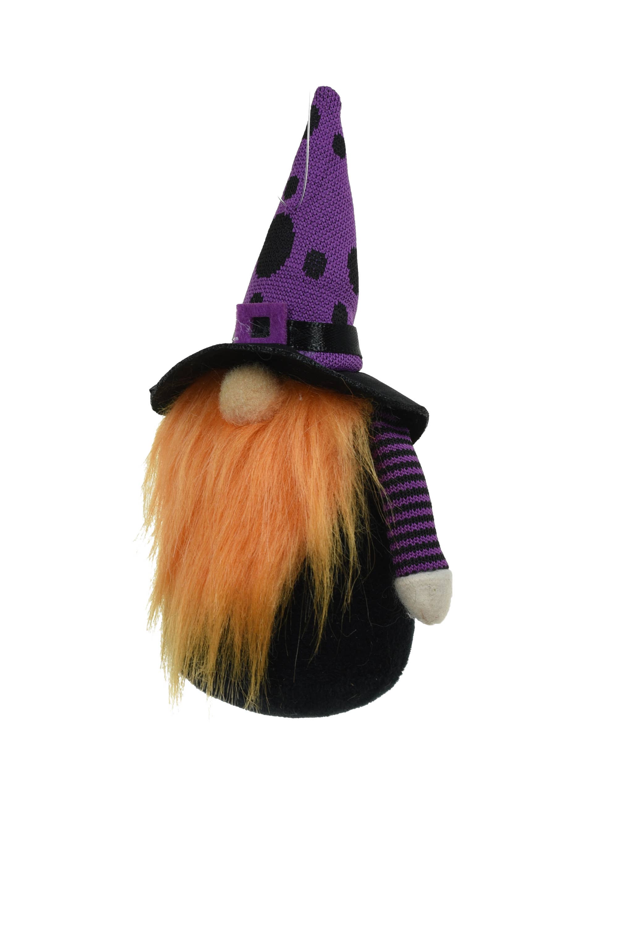 Starlight Collection - Vente Figurine décorative - Poupée Gnome d'Halloween Noire/Violette avec Chapeau de Sorcière à Pois1