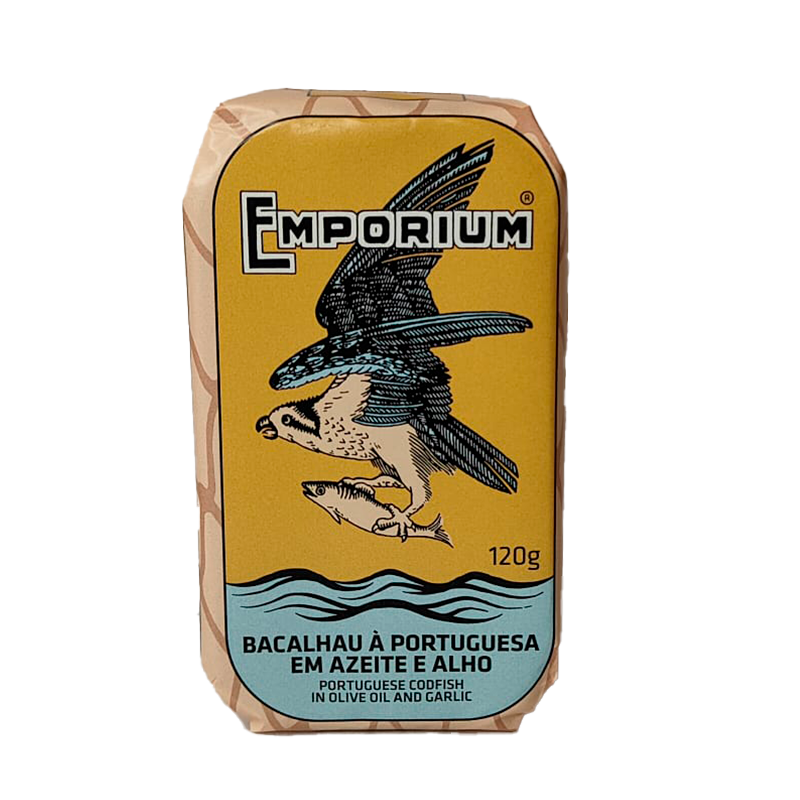 AMPINHAL - Conservas de Peixe & Patés – wholesale Tinned fish – Cod Olive Oil and Garlic Emporium 120 gr1