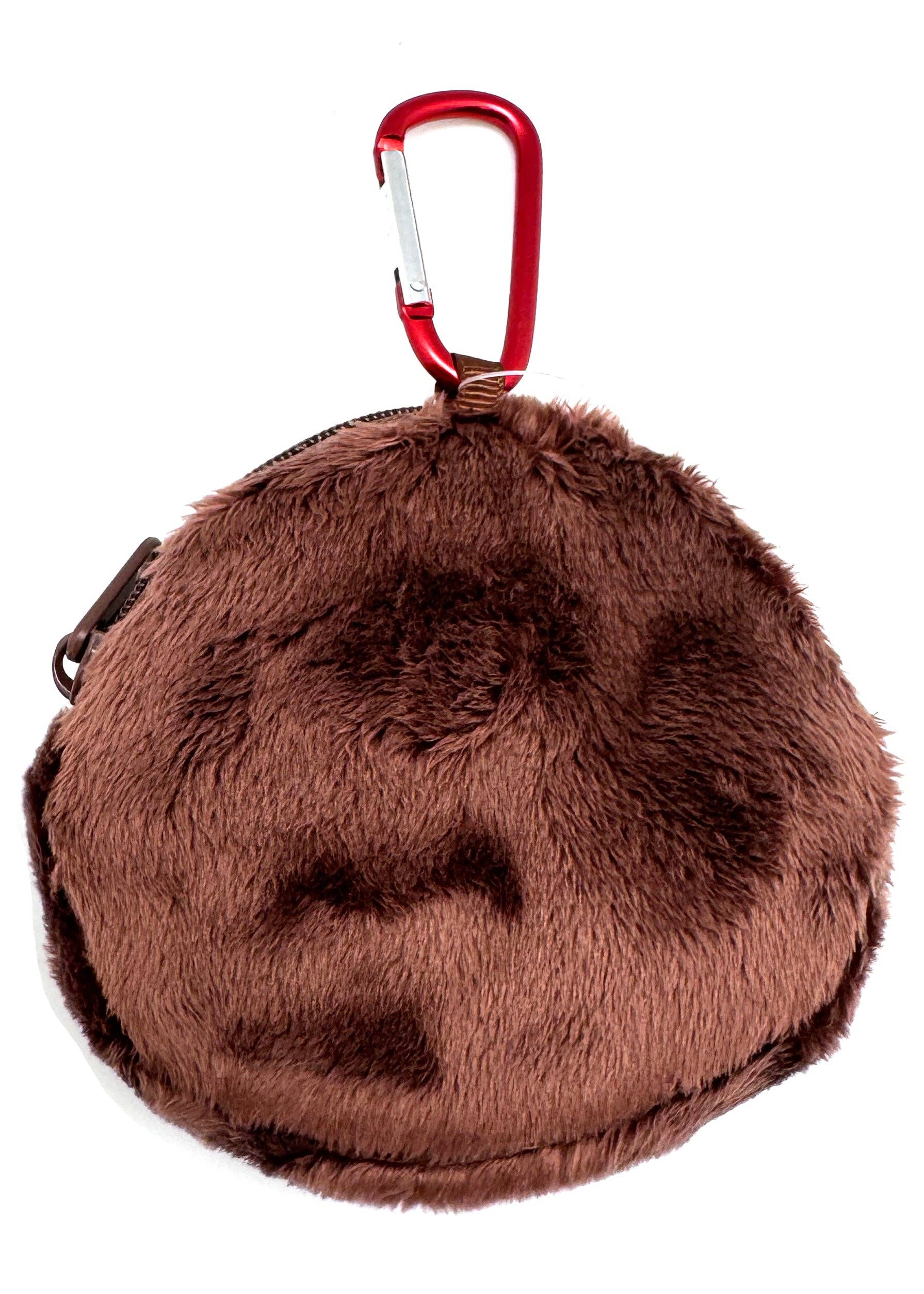 LASR - Wholesale Coin Purse - Women's - Monchhichi-Kun Face Plush Carabiner Coin Pouch1