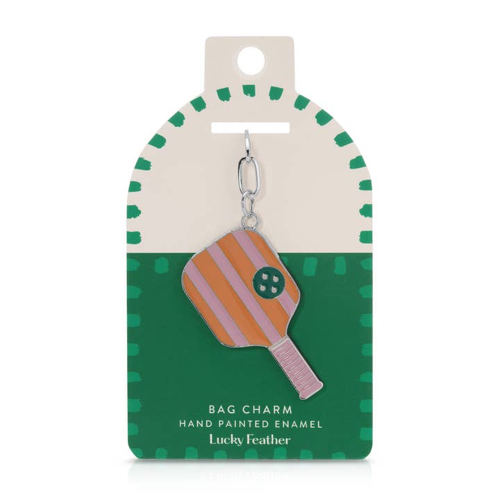 Lucky Feather - Wholesale Purse/Bag Accessory - Women's - Enamel Bag Charm - Pickleball