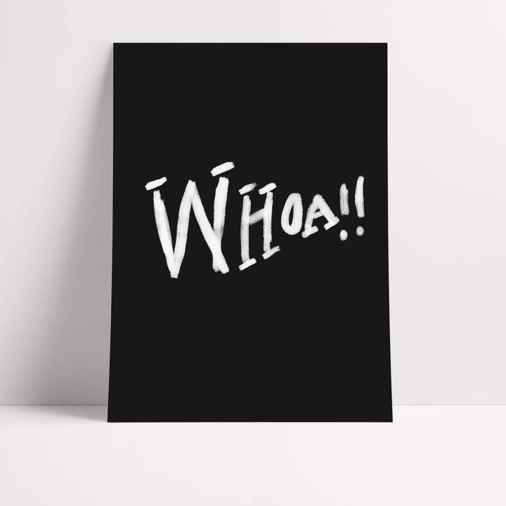 Waouh ! Impression - Impression artistique en noir et blanc pour la vente par Orla and the Gang