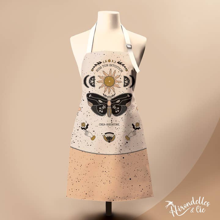 Schort van 100% biologisch katoen (GOTS) - Volg je intuïtie voor wholesale door Hirondelle & Cie