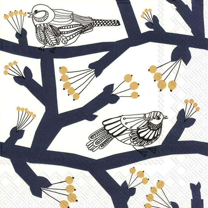 Boston International - Venta al por mayor Servilletas desechables - Servilletas de papel para almuerzo Pakkanen, azul oscuro, 20 unidades, Marimekko