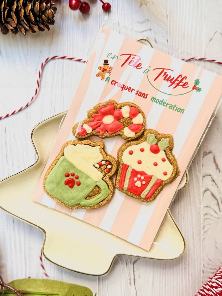 Gourmet bag of Christmas cookies – Handmade treats for wholesale by En tête a truffe