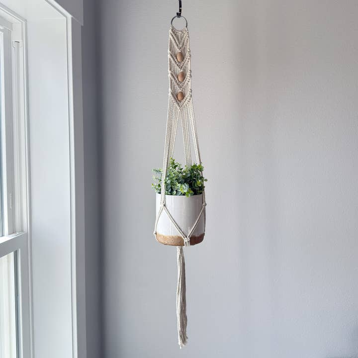 Arrow Pattern Macramé Plant Hanger for wholesale by Meesh Drops