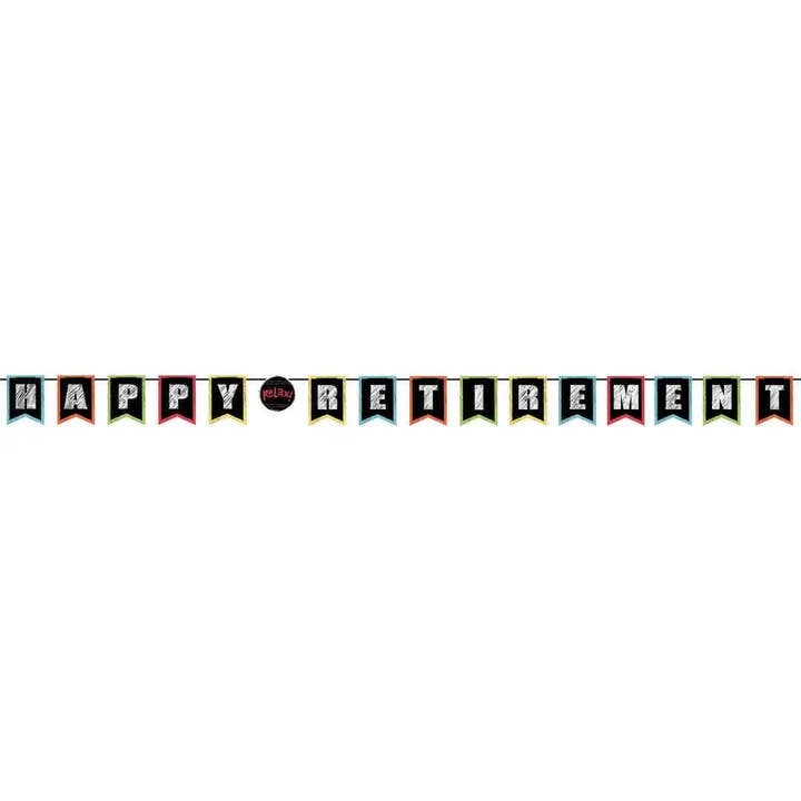 Retirement Chalk Pennant Banner for wholesale by Party Expo, LLC