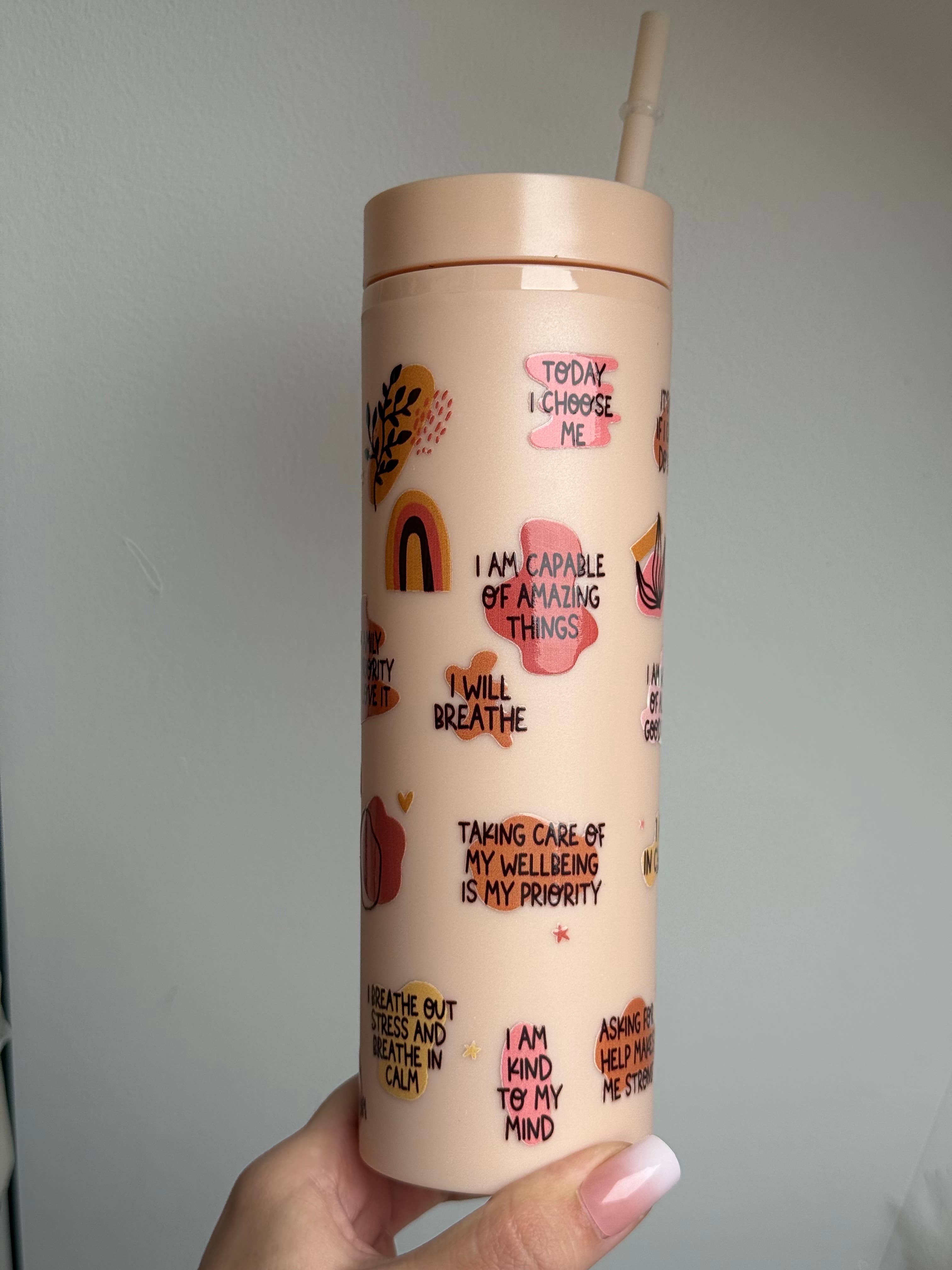 the cute cloud - Wholesale Insulated Mug/Tumbler - Tumbler cup Mom Daily Affirmations6