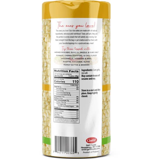 Galil Brands - Wholesale Crackers - Thin Corn Cakes | Round | Salt | 3.5 oz | Galil