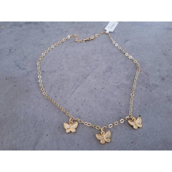 Threes A Charm - Butterfly Necklace for wholesale by Shrake Culture