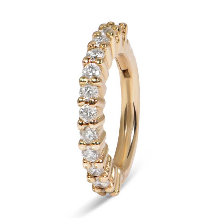 ZOHREH - Wholesale Huggie Earrings - Mini Diamond Eternity Seamless Huggie Hoop Earring 9k Gold0