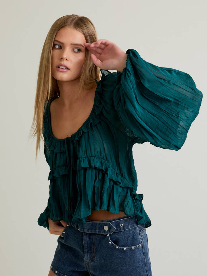 LE LIS - Vente Chemisier – femme - CHEMISIER À ENCOLURE DÉGAGÉE ET VOLANTÉ25