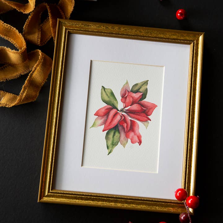Sarah Jane Studio Art - Wholesale Art Print - Poinsettia Watercolor Print3