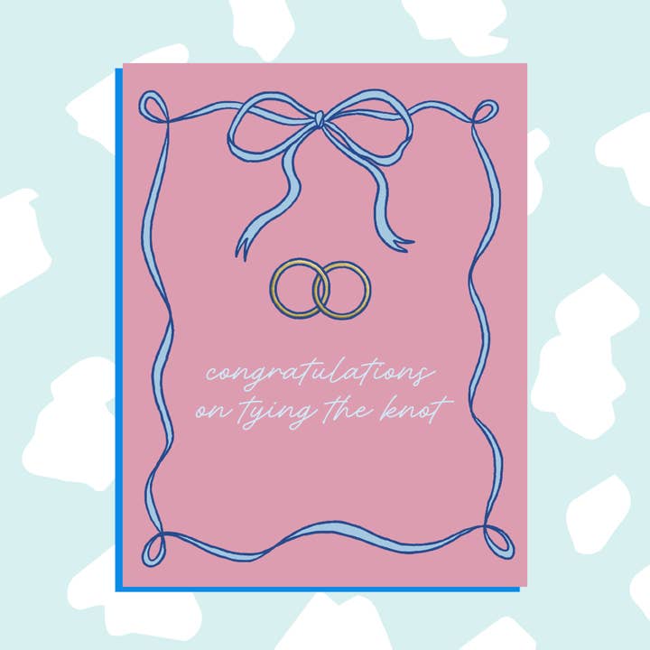 Bow Wedding Card for wholesale by Sidewalk Press