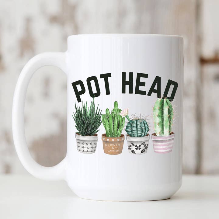 Pot Head Coffee Mug, Cute Garden Lover Mug, Funny Gifts for wholesale by NVC Ecommerce LLC