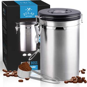 Stainless Steel Air Tight Canister 60 fl oz Food Coffee Storage Container  Beans