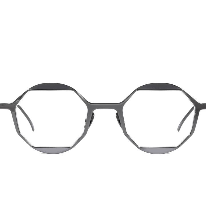 Glasses - COUPE METAL - Polygon ruthenium - Made in Italy for wholesale by Soprattutto