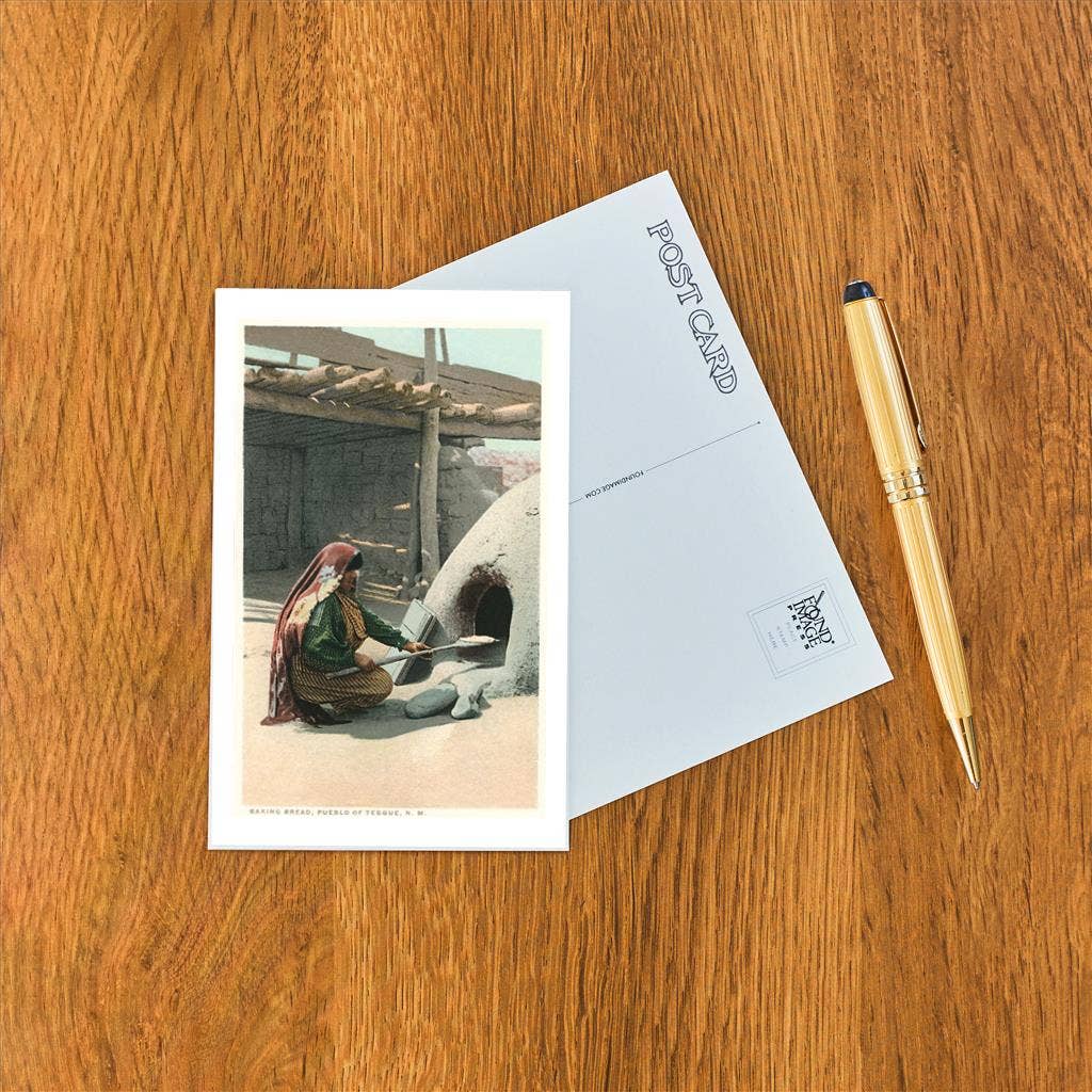 Found Image Press - Wholesale Postcard - Postcard NM-308 Bread Making, Tesuque Pueblo1