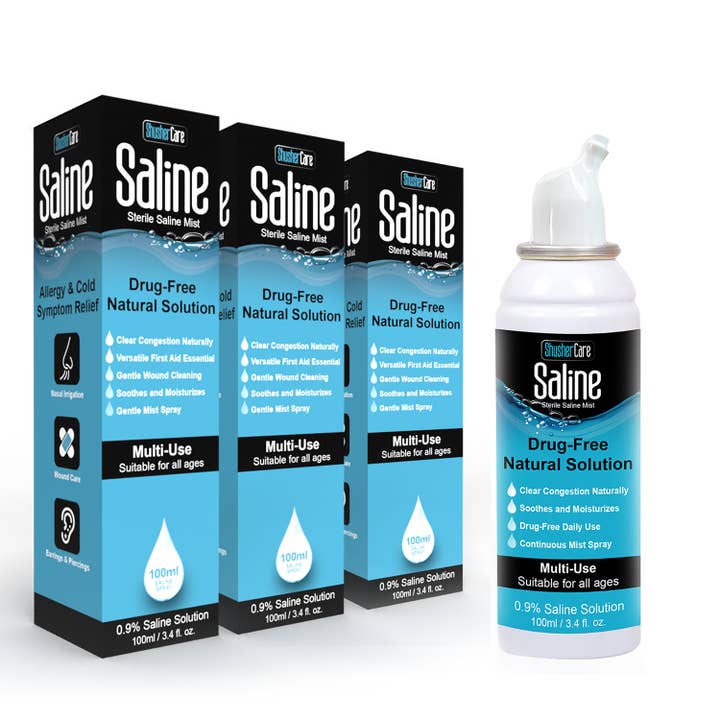 Shusher - Wholesale Nasal Care - Shusher Care Saline 100 mL Spray (3 Pack)