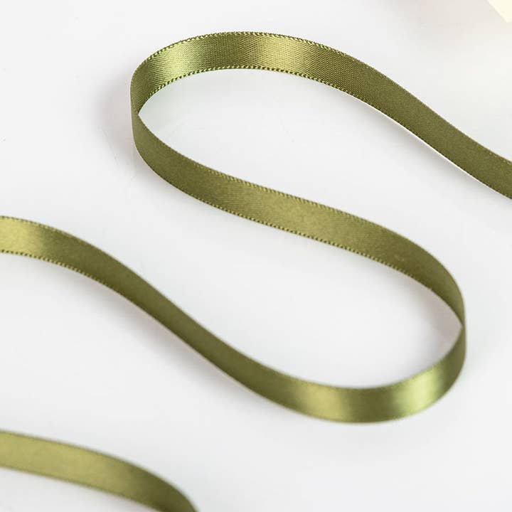Little Ribbon Shop - Wholesale Ribbon - Gift Wrapping - Moss 106 Double Faced Satin Ribbon 100-Yard Roll