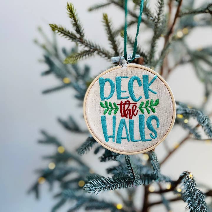 Deck The Halls Christmas Ornament for wholesale by Sewing From The Hart