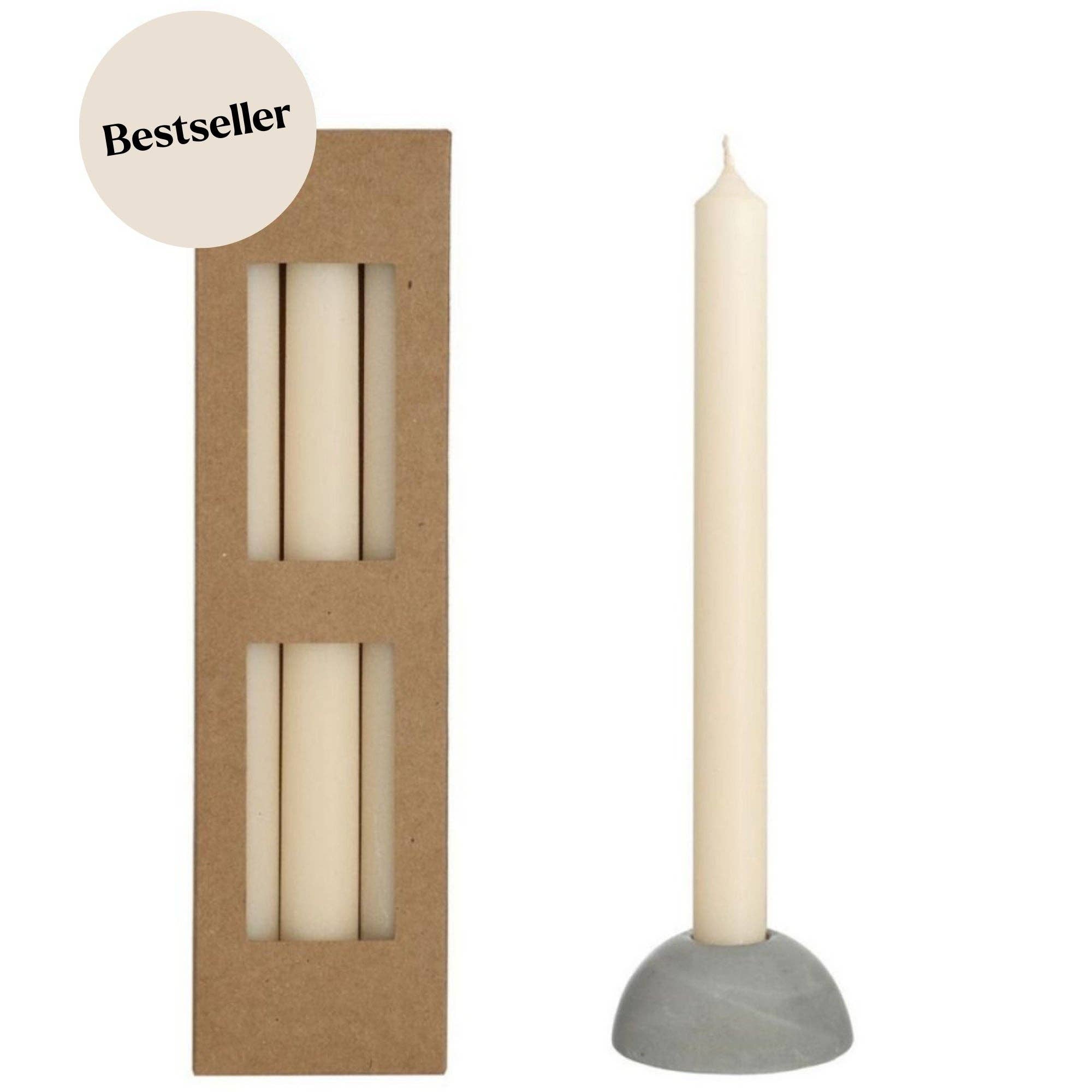 Wildflowers by Floriette - Wholesale Tapered Candle/Candlestick - Bliss dinner candle Ø2.2 h.25 cm cream set of 30