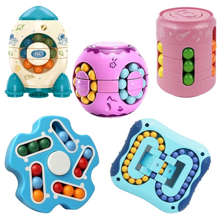 JSBlueRidge Toys – Engroshandel Fidget - Børn – Roterende Magisk Bønne Fidget Terning Børnelegetøj - Assorterede