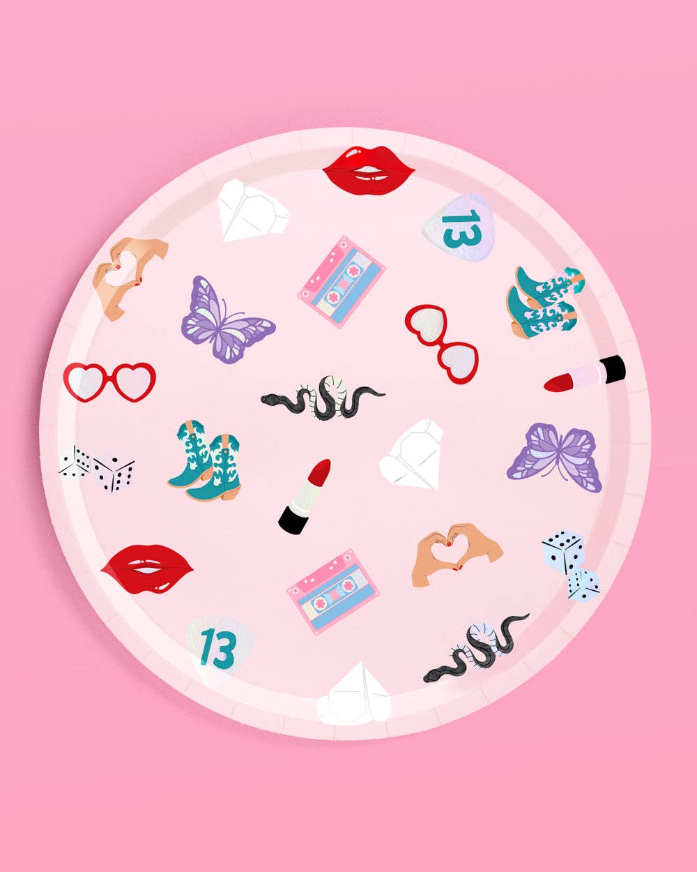 xo, Fetti - Vente Assiette jetable - Assiettes de fête Taylor Swift Eras | 24 assiettes de 9 pouces2