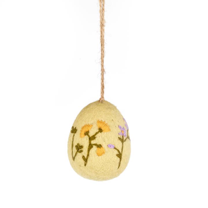 Felt So Good - Wholesale Ornament - Handmade Felt Large Floral Easter Eggs Variety Pack