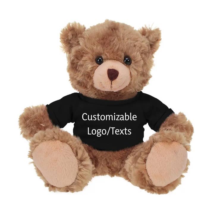 Ours en peluche beige de 12" avec t-shirts personnalisés | Jouet en peluche personnalisé pour la vente par Plushland