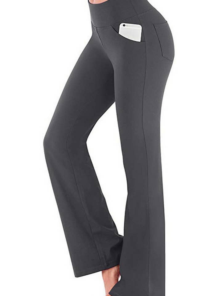 NINEXIS - Wholesale Pants - Women's - CWBLP1333_HIGH-WAISTED FLARED YOGA WIDE-LEG TROUSERS