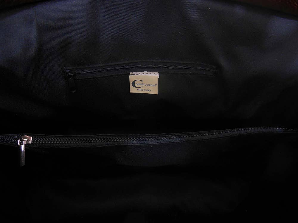 Canetti Roberto - Wholesale Top Handle Bag - Women's - LEATHER HANDBAG WITH BAMBOO HANDLES 1114