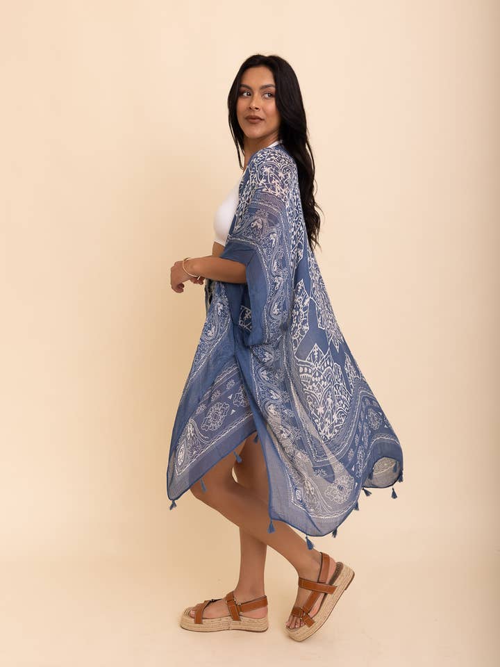 Leto Accessories - Wholesale Kimono - Women's - Versatile Kimono Cardigan with Tassels - Festival Ready 🎡11