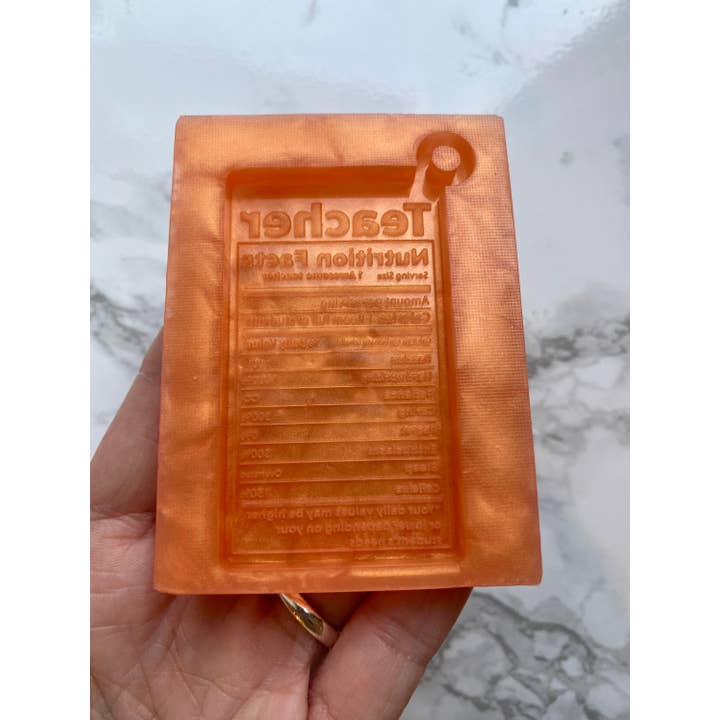 Insegnante Valori nutrizionali Stampo in silicone, portachiavi per teache per la vendita all'ingrosso da parte di EllaRaeMouldsVinyls