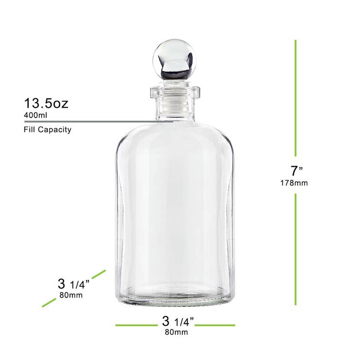 Couronne Co. - Wholesale Apothecary Jar - Apothecary 13.5Oz Recycled Glass Bottle W/ Glass Top1