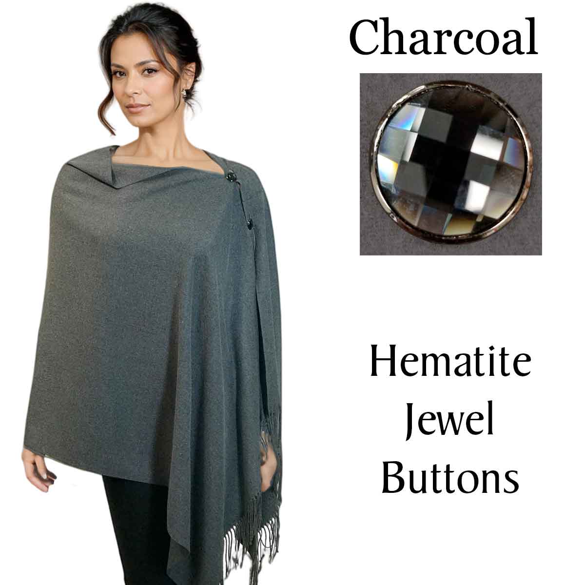 The Magic Scarf Company – Großhandel Poncho – Damen – 534 - Poncho/Schals/Juwelen in Kaschmir-Optik mit Knöpfen2