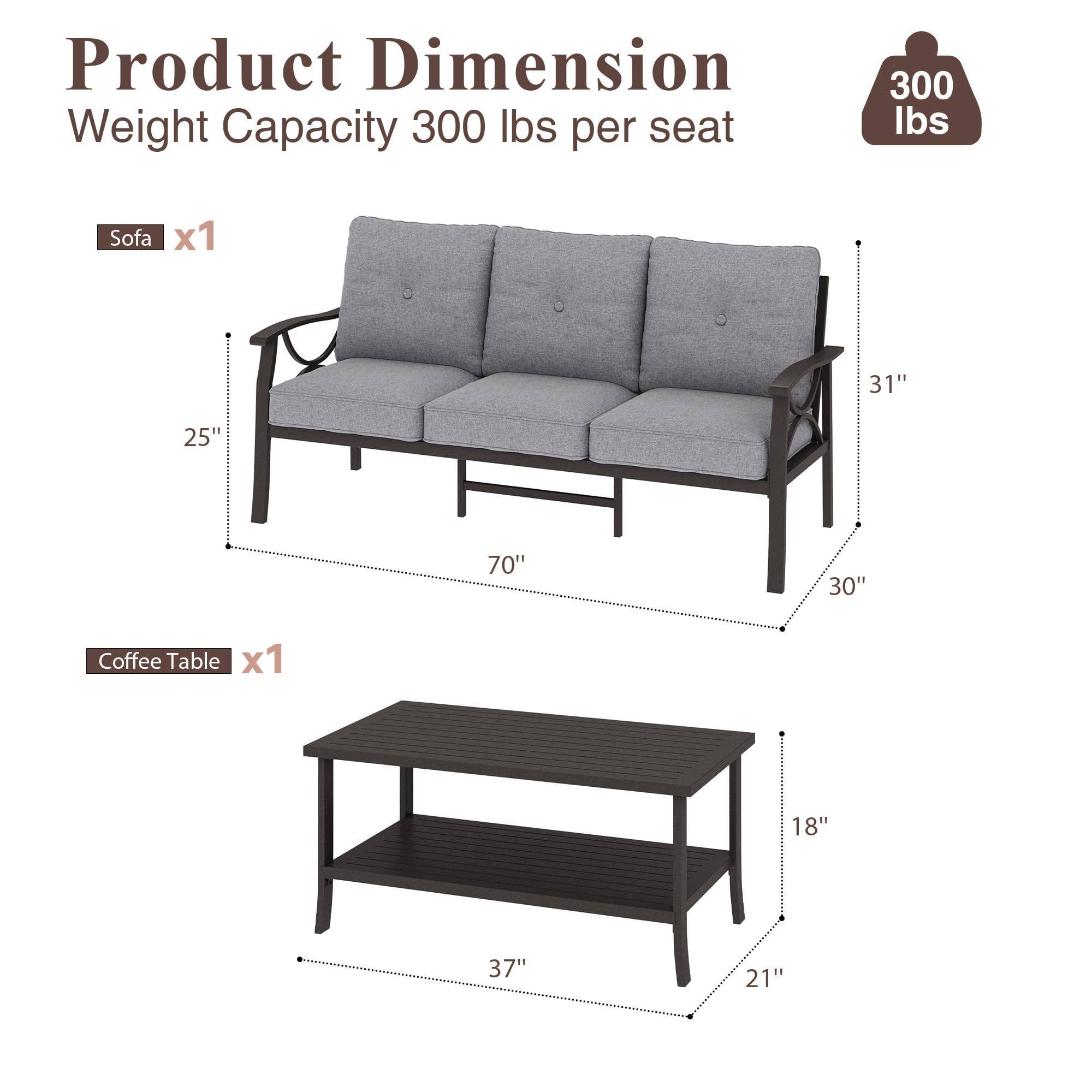 Heynemo - Wholesale Patio Set - Outdoor Patio Furniture Set, 2 Piece Patio Conversation Set18