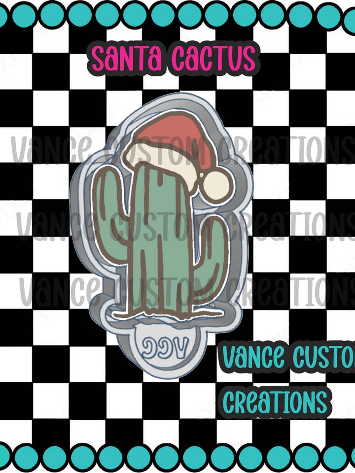 Santa Cactus Freshie Mold for wholesale by Vance Custom Creations