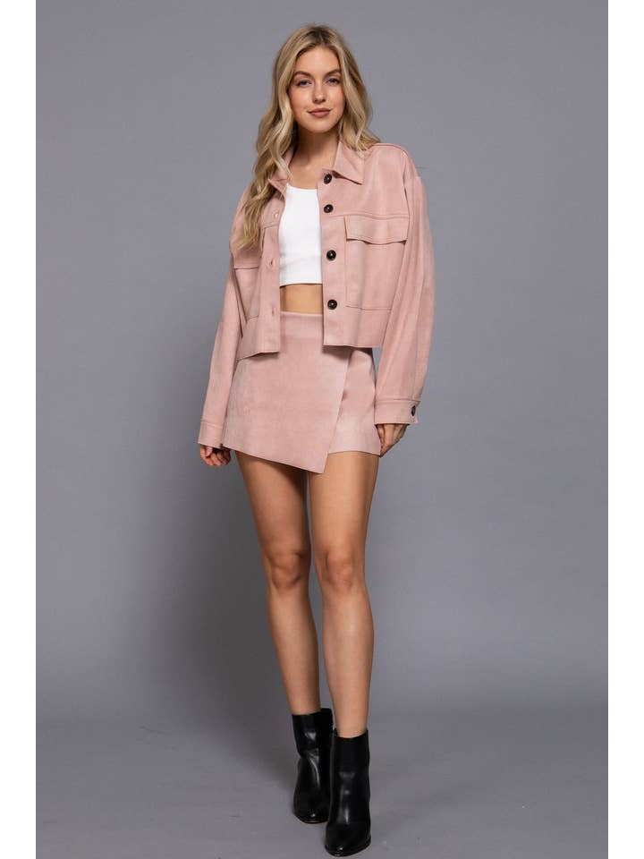 Active Basic | Active USA - Wholesale Shorts - Women's - Front Wrap Faux Suede Short Pants 5