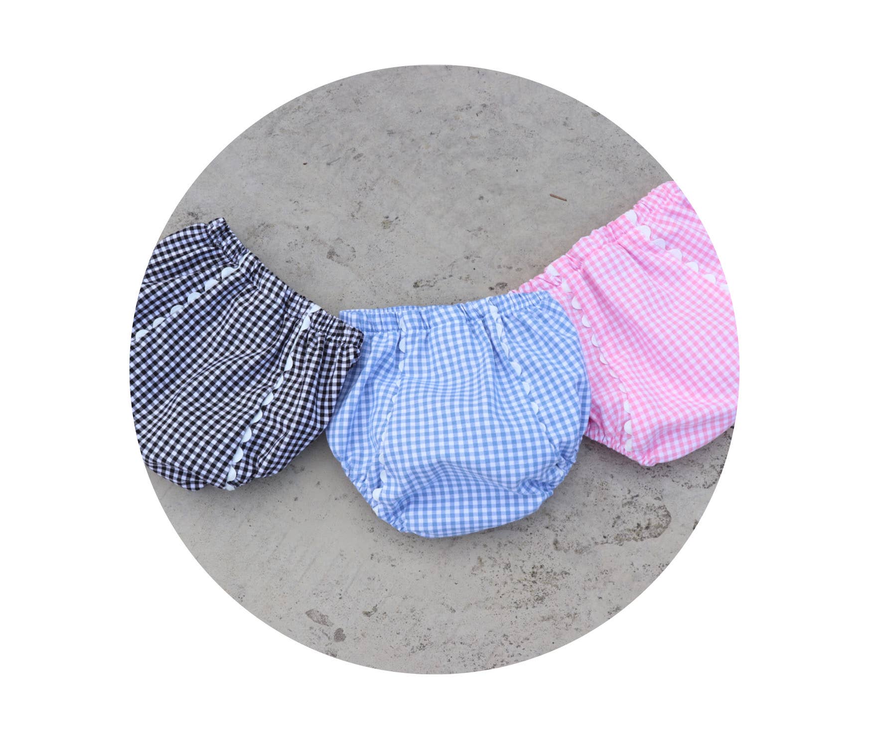THE ROYALTY COLLECTION - Wholesale Underwear/Diaper Cover - Baby - Gingham Diaper Covers with Ric Rac9