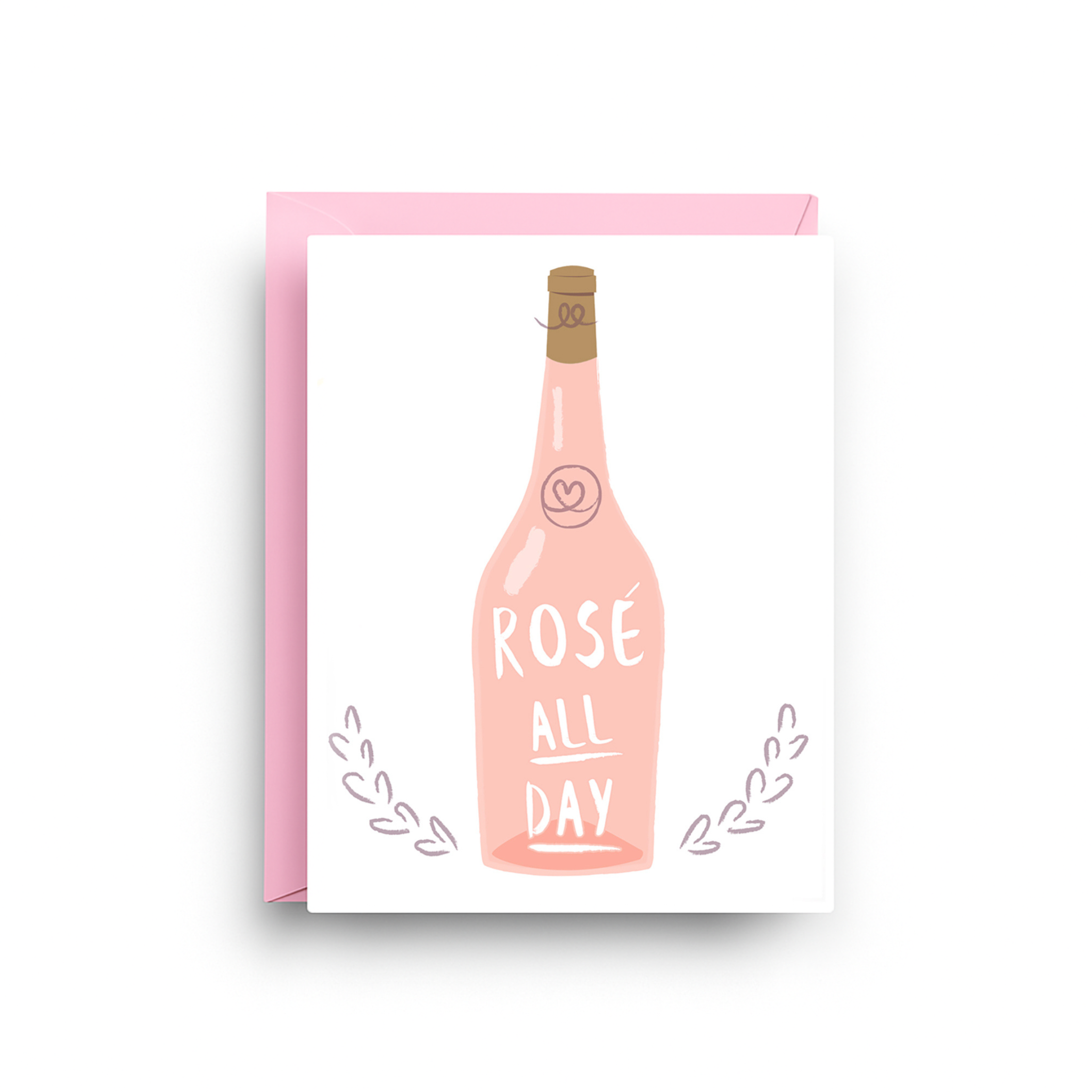 Nicole Marie Paperie - Vendita all'ingrosso Biglietti di auguri generici - Rosé All Day - Biglietto di Auguri Rosa1