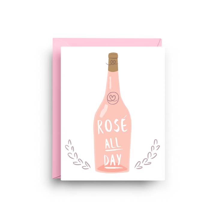 Nicole Marie Paperie - Vendita all'ingrosso Biglietti di auguri generici - Rosé All Day - Biglietto di Auguri Rosa1