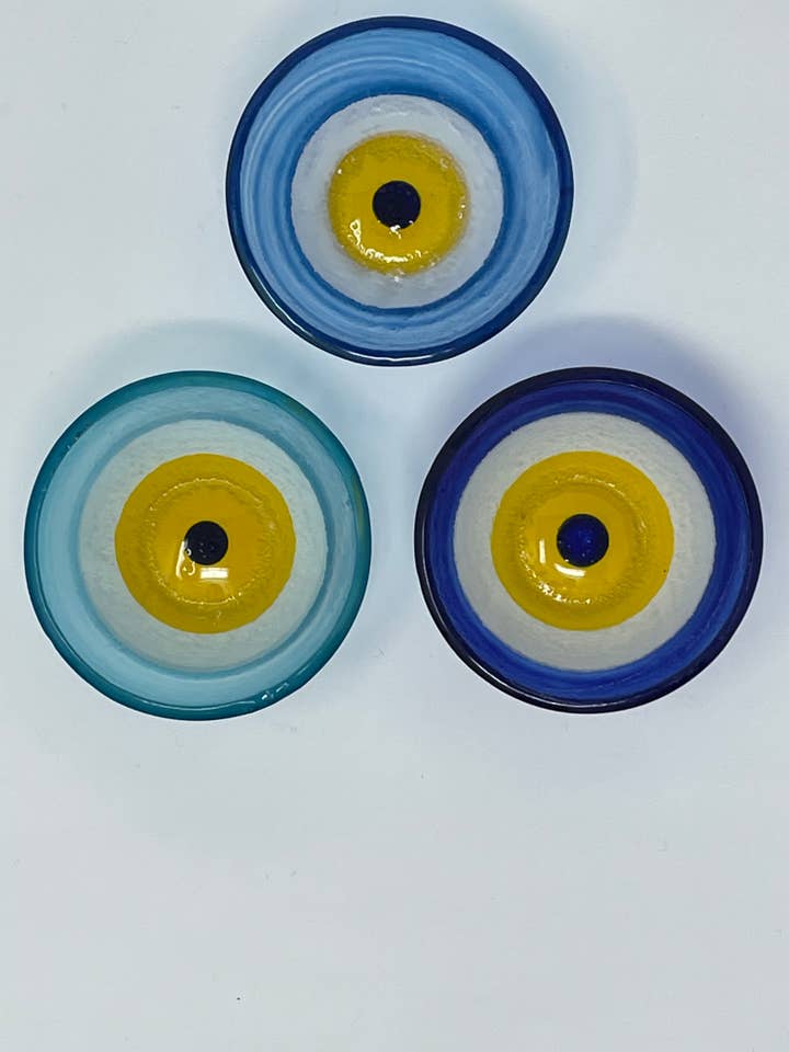 Evil eye fusion glass bowl for wholesale by Nai Gifts