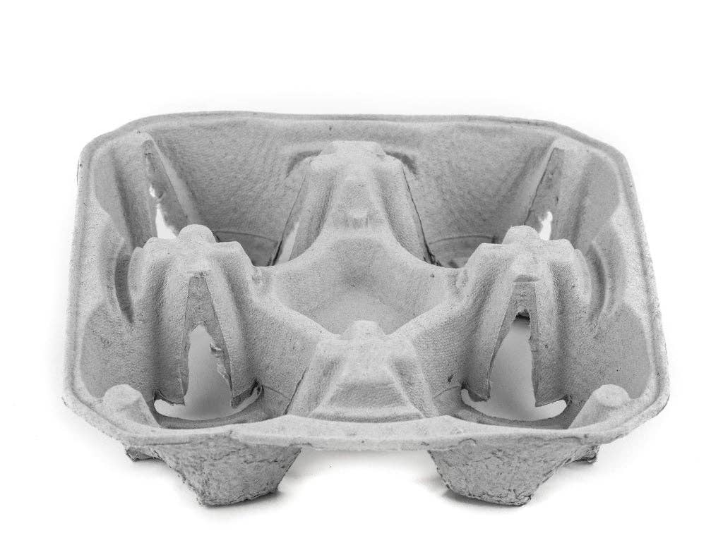 EcoQuality - Wholesale Disposable Servingware Set - 4 Cup Drink Carrier Tray Biodegradable Pulp Fiber - Recycled1