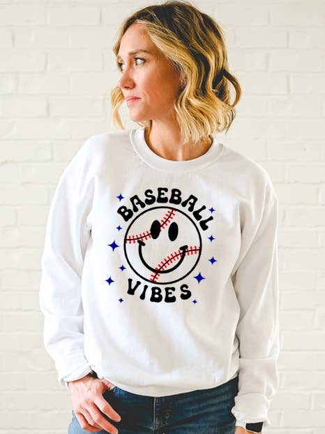 Baseball Vibes Sweatshirt for wholesale by Wildberry Waves