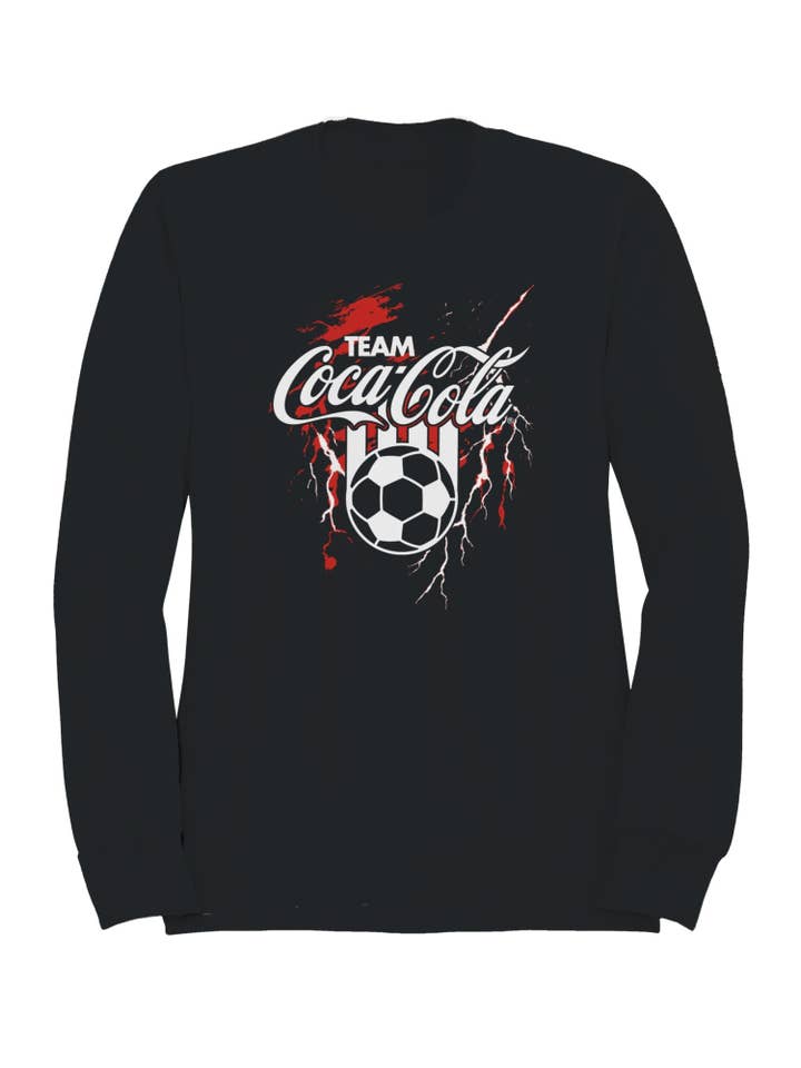 Officially Licensed Coca Cola Team Coca-Cola Soccer Splash Art Men's Sweatshirt for wholesale by Snack Tees