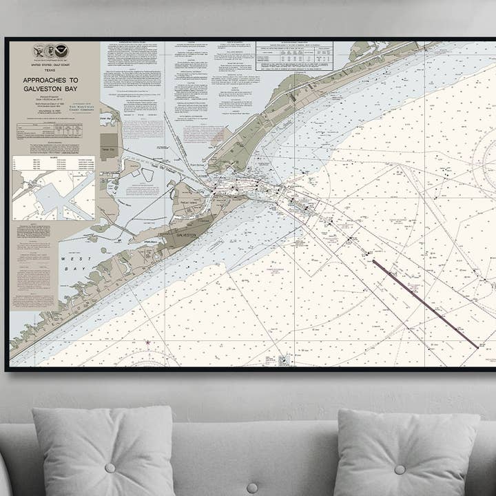 Approaches to Galveston Bay Nautical Chart for wholesale by The Nautical Chart Co.
