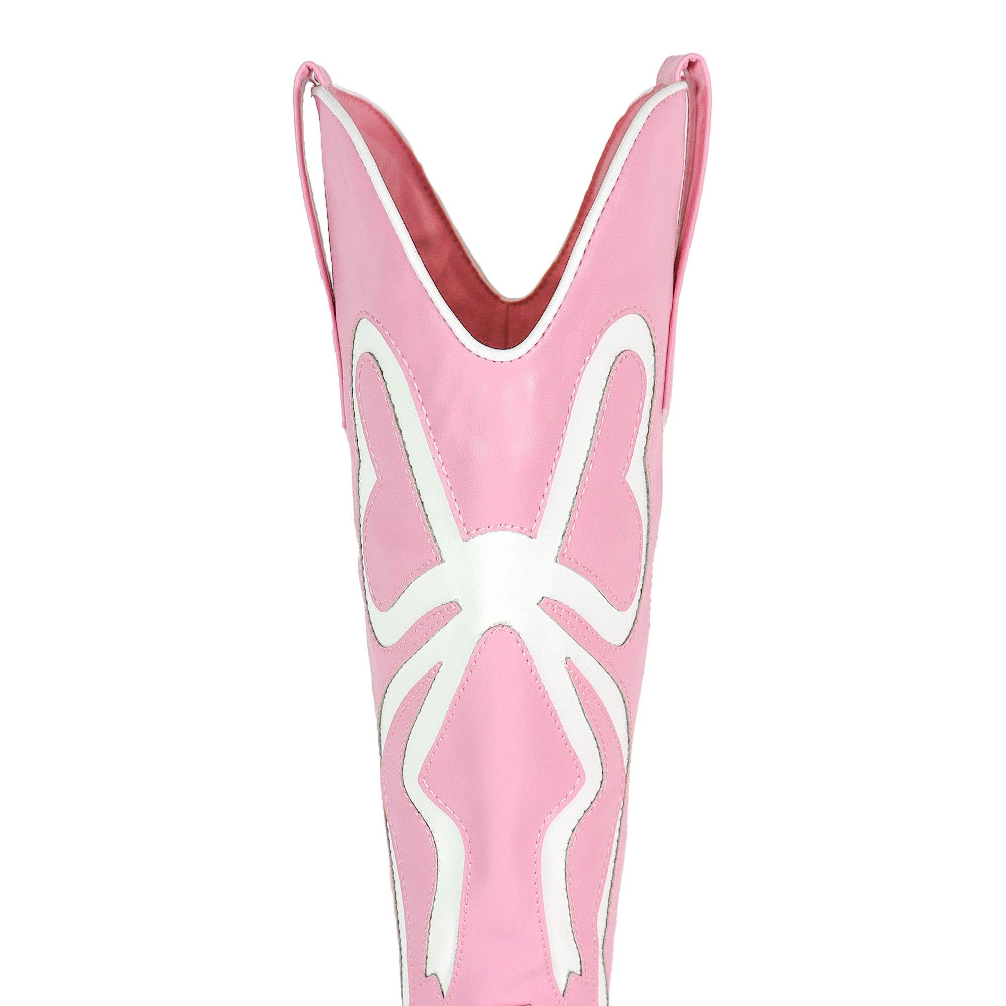 Rose TRUETT-1 BOTTINE DE COWBOY OCCIDENTALE AVEC DÉTAIL NŒUD ROSE en vente sur Faire3