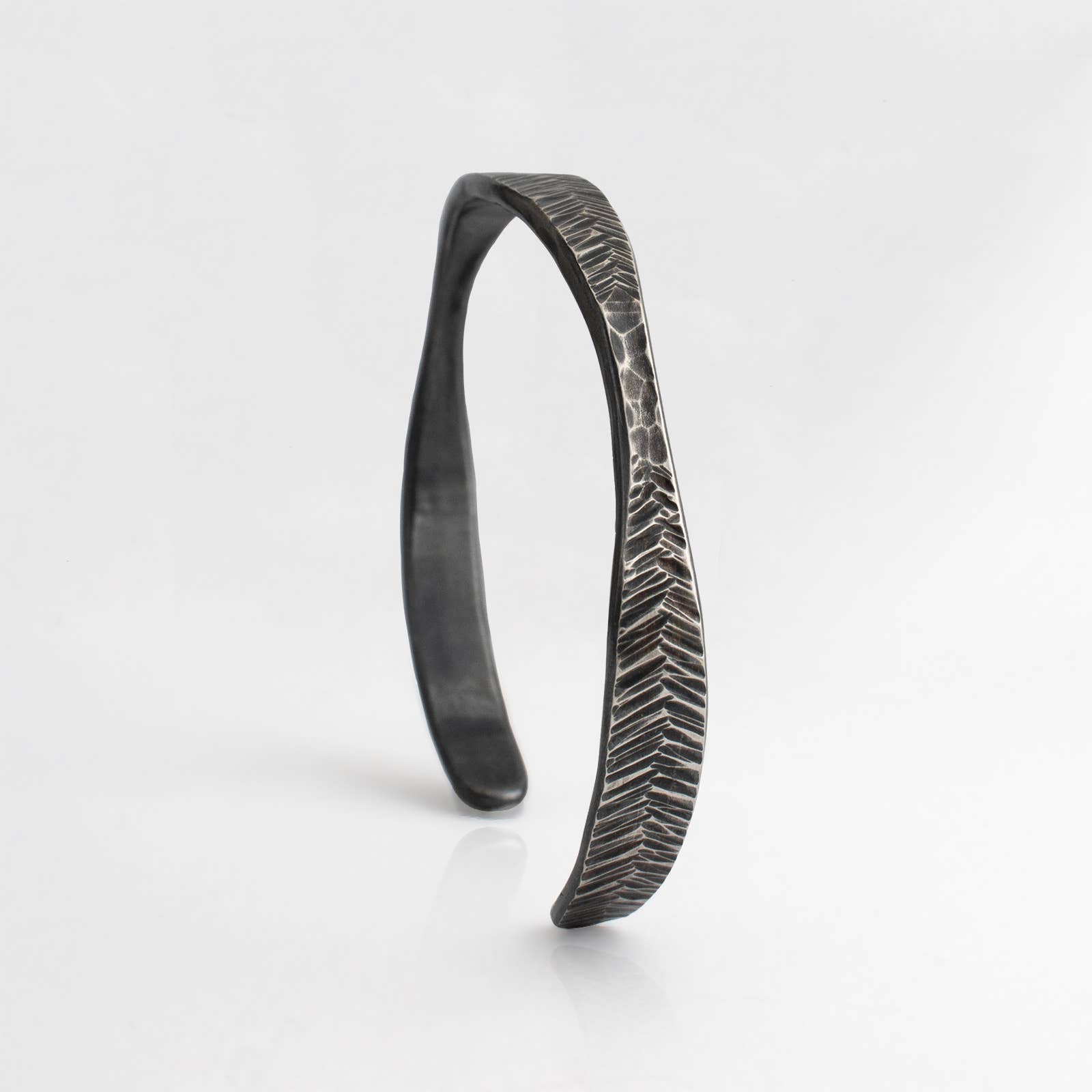 DMG Designs - Wholesale Cuff Bracelet - Forged Feather Cuff | Sterling Silver2