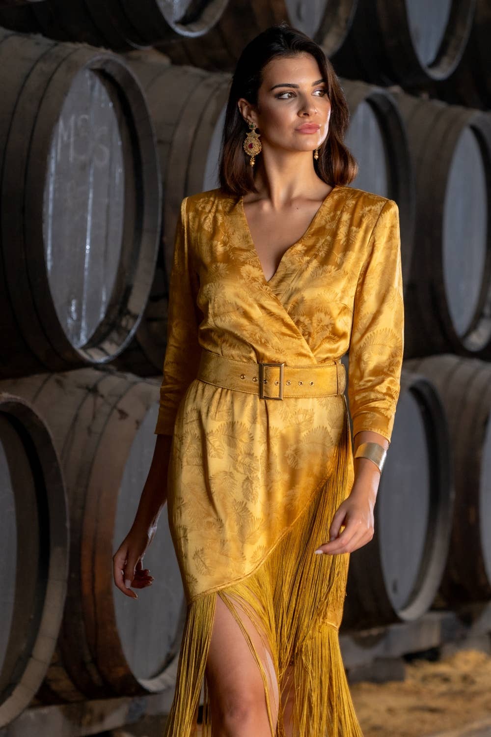 Catavino Mustard Dress Káhyra for wholesale on Faire3